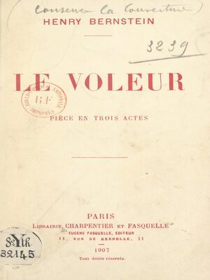 cover image of Le voleur